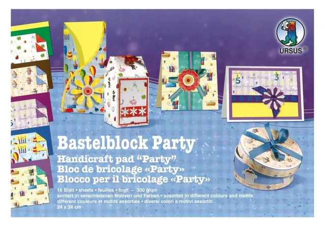 ursus-bastelblock-party-24x34-cm-16-blatt-300-g-m-beidseitig-bedruckt image 1