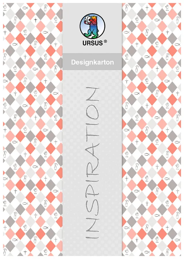 ursus-62154601-designkarton-jesus-orange-raute-a4-200-g-qm-5-blatt image 1