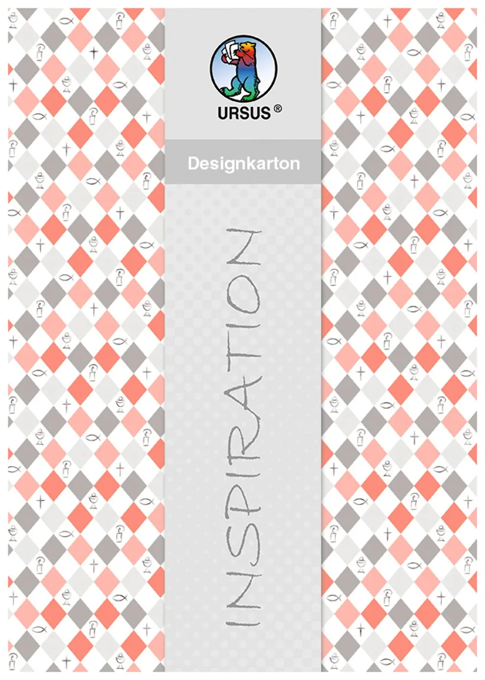 ursus-62154601-designkarton-jesus-orange-raute-a4-200-g-qm-5-blatt image 1