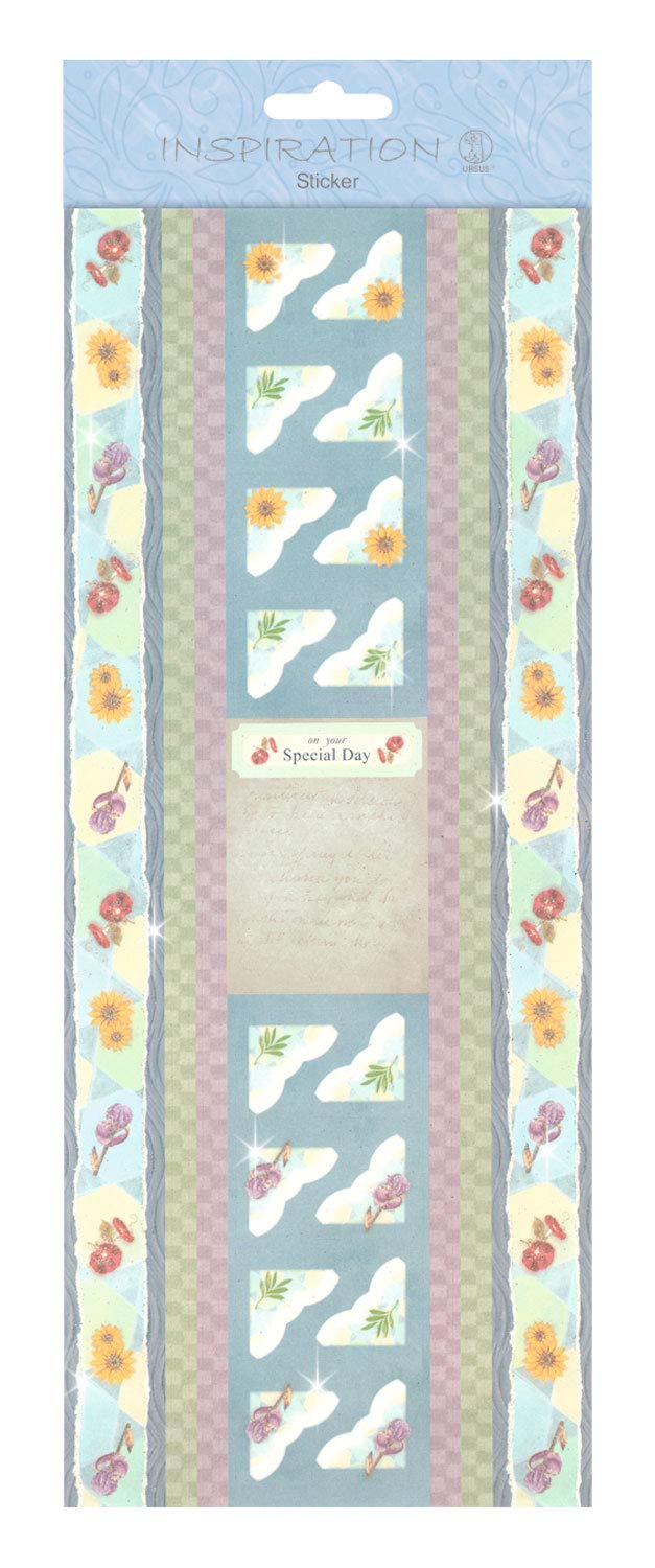 ursus-59700010-flat-sticker-borders-blau-mit-glitzer-selbstklebend image 1