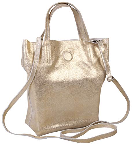 clairefontaine-tasche-plume-rund-aus-lammwildleder-perlmutt-effekt-gold-25x16-5x image 5