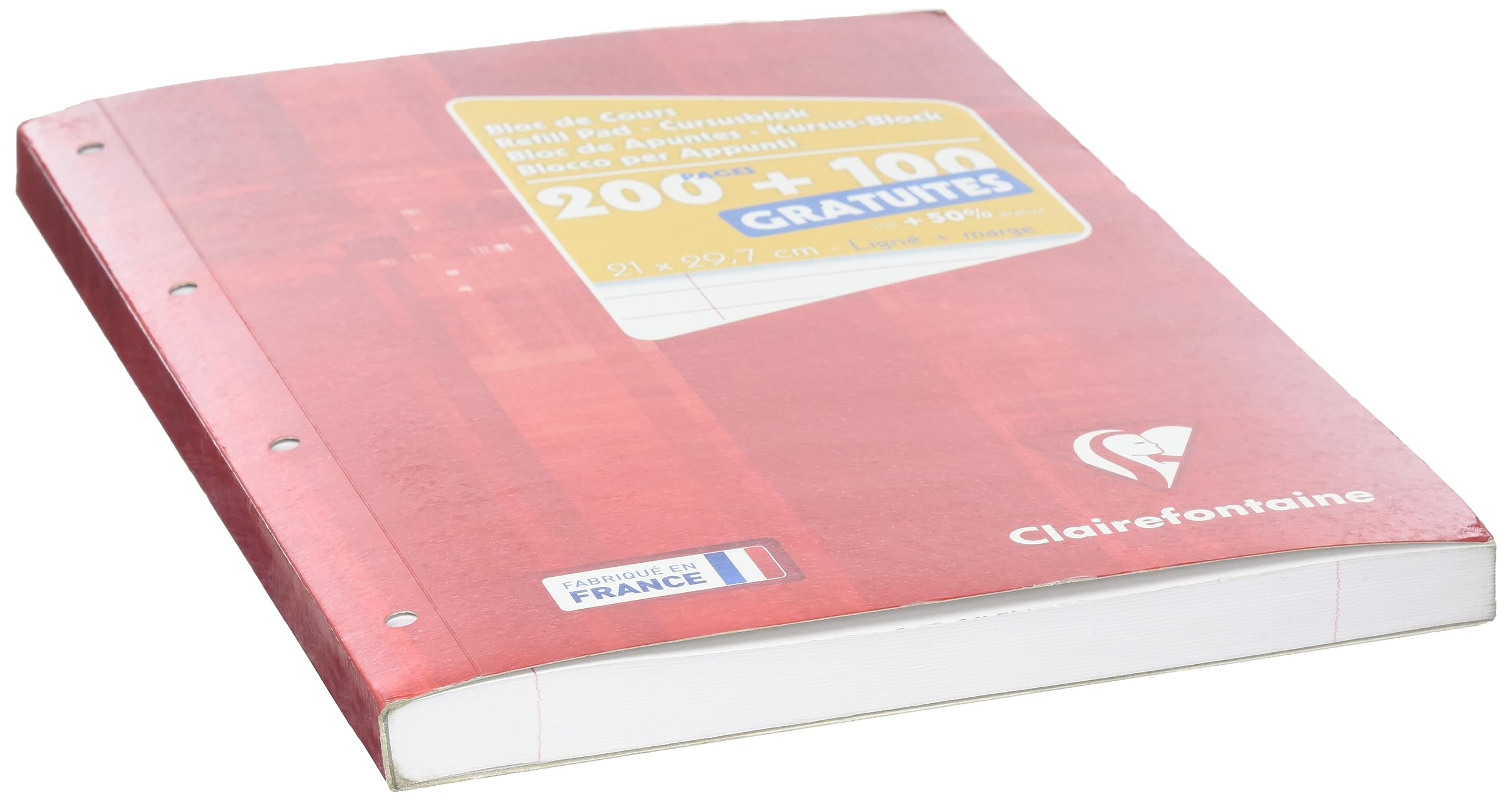 clairefontaine-kursusblock-a4-liniert-mit-rand-150-blatt-90g-gelocht image 3