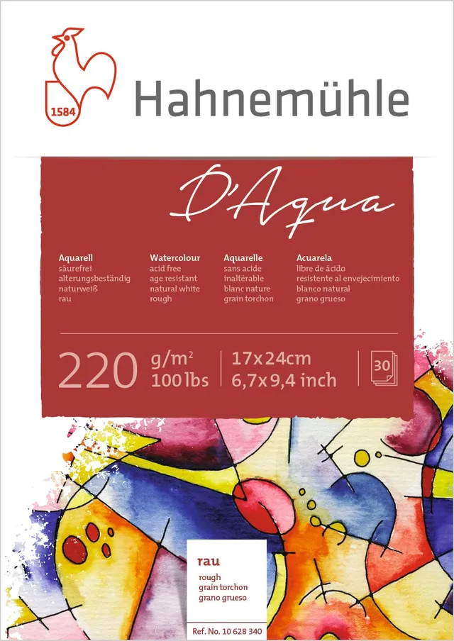 hahnem-hle-d-aqua-aquarellkarton-rau-17-x-24-cm-30-blatt-220-g-qm image 1