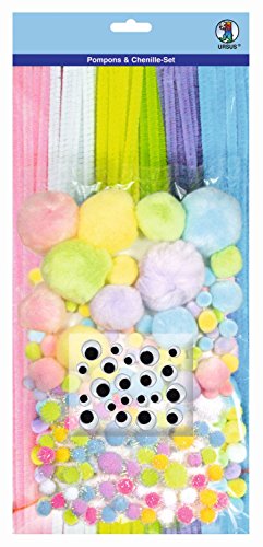ursus-39520001-pompons-und-chenille-set-1-bastelset-300-teile-in-pastell image 2