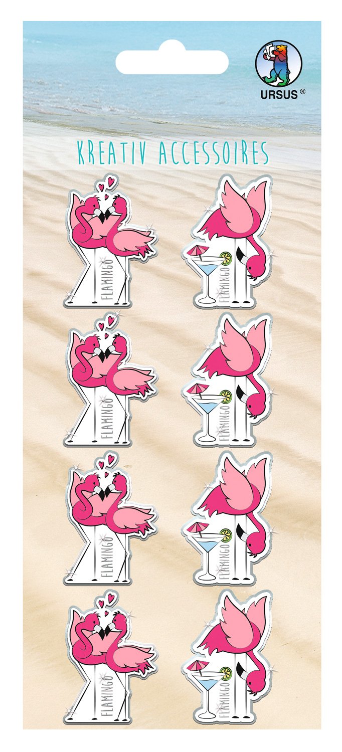 ursus-kreativ-accessoires-flamingo-sticker-selbstklebend-8-st-ck-in-2-motiven image 1
