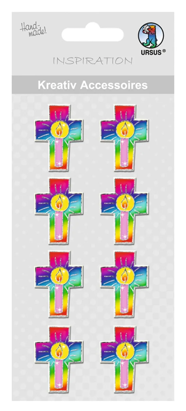 ursus-564000270-kreativ-accessoires-buntes-kreuz-8-st-ck-selbstklebend image 1