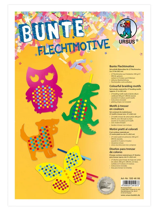 ursus-bunte-flechtmotive-27-flechtvorlagen-aus-fotokarton image 1