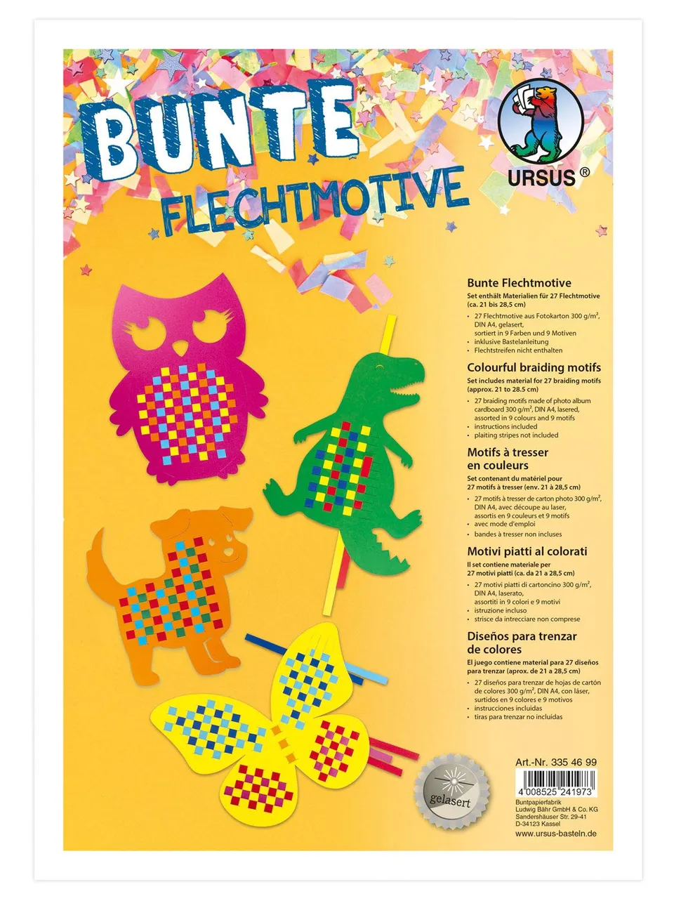 ursus-bunte-flechtmotive-27-flechtvorlagen-aus-fotokarton image 1