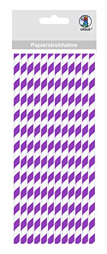 ursus-56770011-papierstrohhalme-mit-streifen-lila-gr-e-l-19-5-cm-12-st-ck image 2