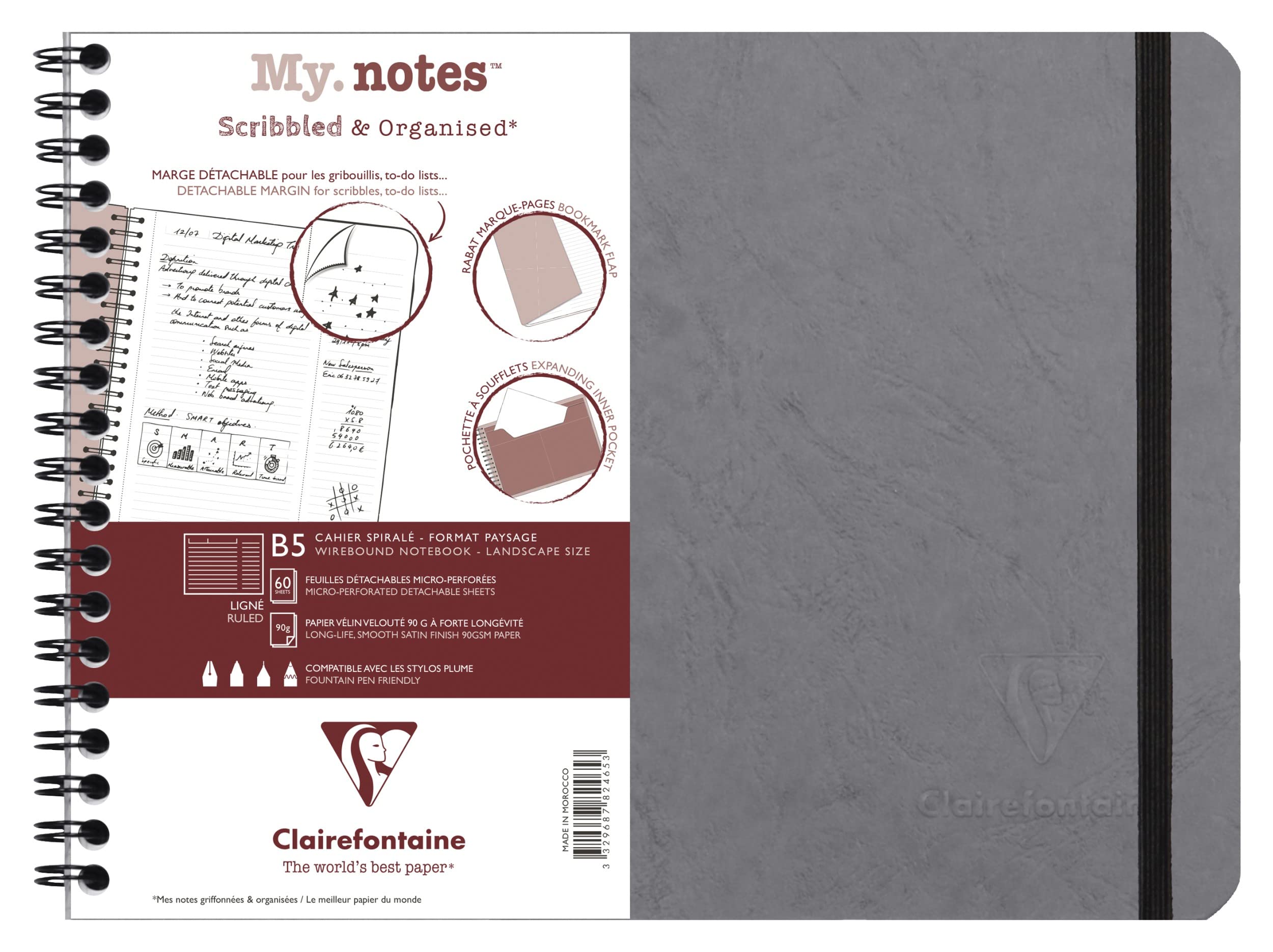 clairefontaine-age-bag-my-notes-spiralbuch-25x19-cm-dot-60-blatt-90g-tabakbraun image 7