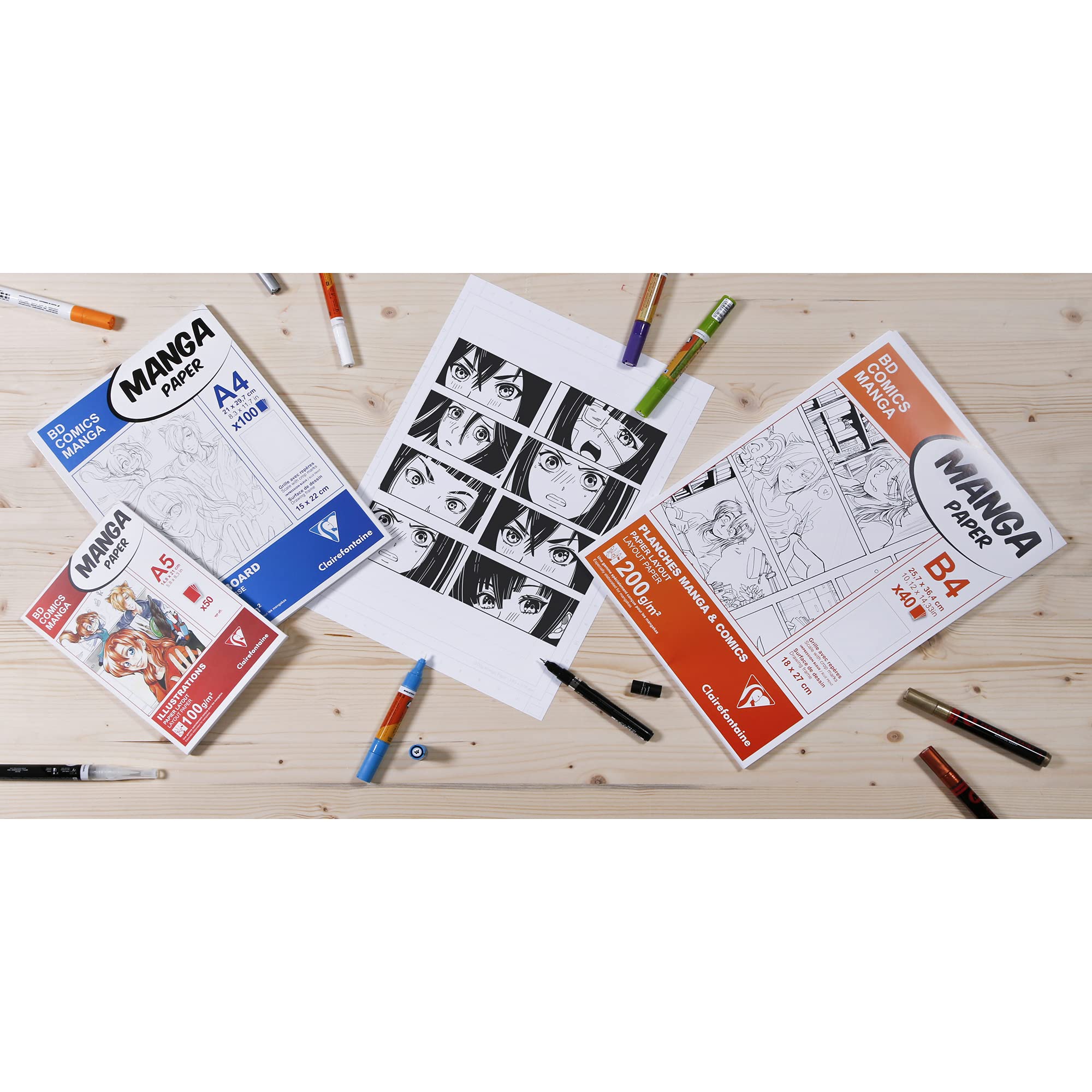 clairefontaine-94044c-manga-etui-bd-comic-zeichenpapier-din-a4-40-blatt-200-g image 2