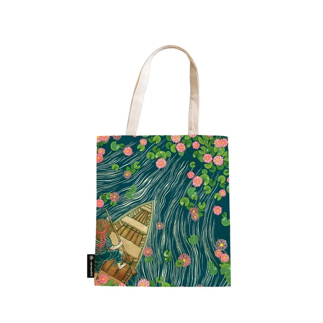 paperblanks-living-with-yuko-lotus-river-canvas-bag image 1