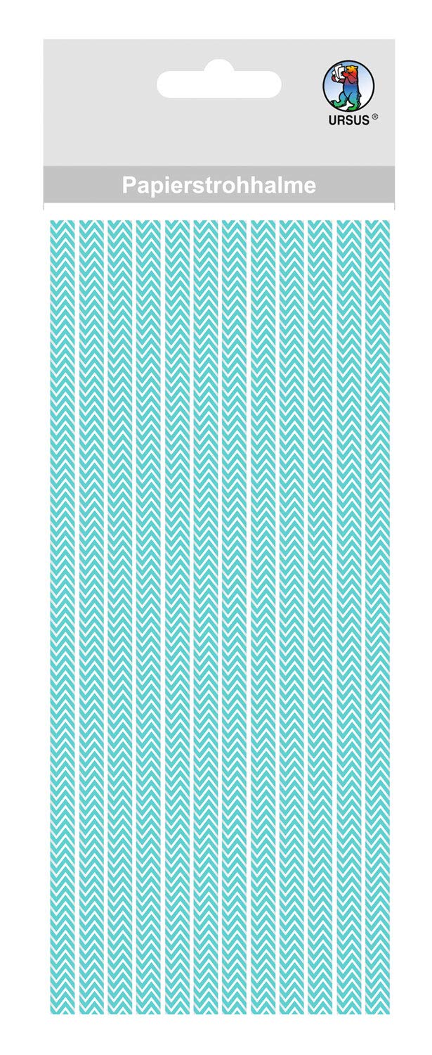 ursus-papierstrohhalme-chevron-petrol-s-19-5-cm-24-st-ck image 1
