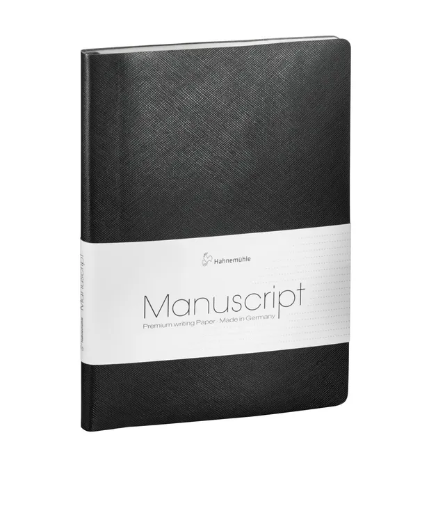 hahnem-hle-finenotes-manuscript-notebook-a5-punktiert-100g-m-recyclingleder-schw image 1