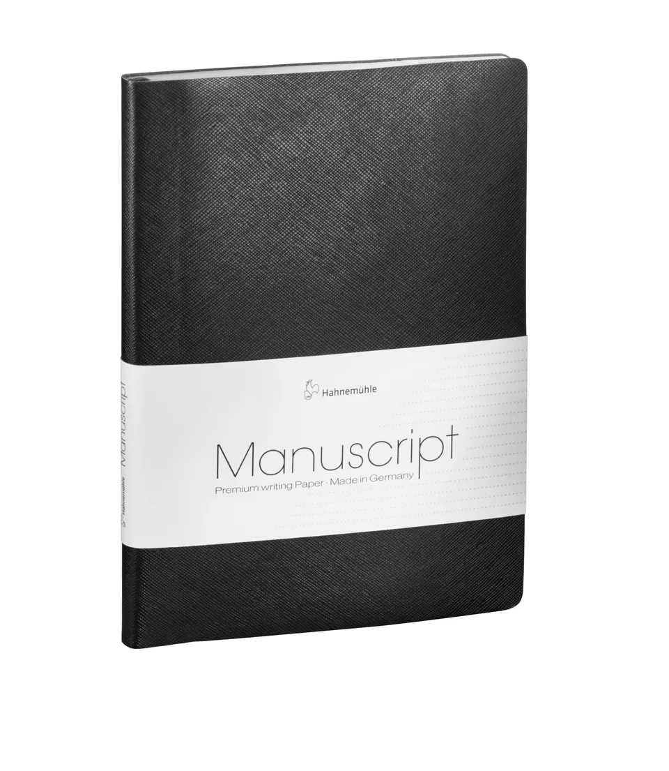 hahnem-hle-finenotes-manuscript-notebook-a5-punktiert-100g-m-recyclingleder-schw image 1