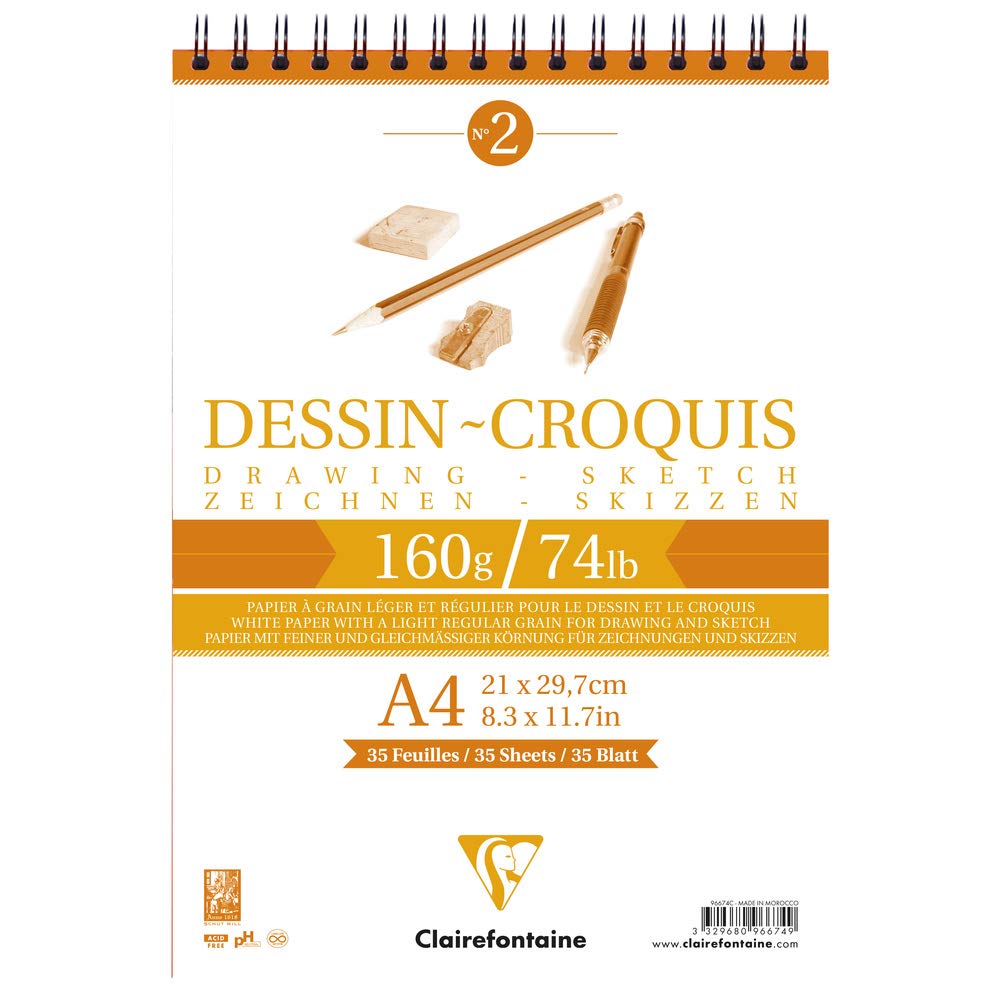 clairefontaine-96614c-zeichenblock-croquis-a4-skizzenpapier-120g-mit-doppelspira image 4