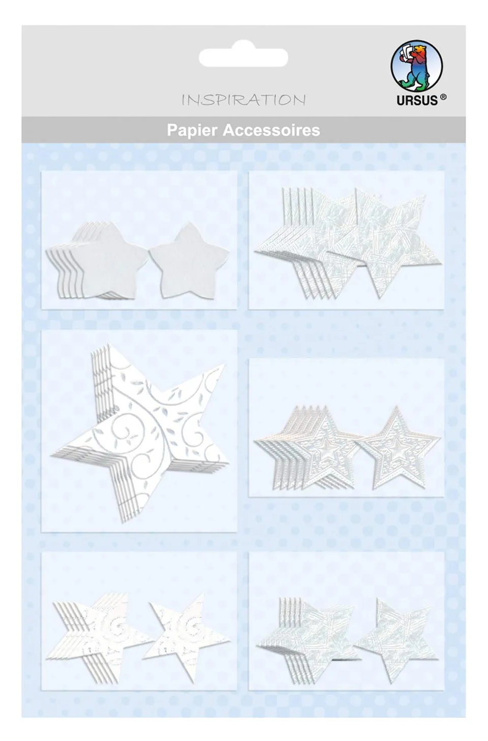 ursus-56500008-papier-accessoires-sterne-08-wei-36-st-ck-veredeltes-bastelpapier image 1