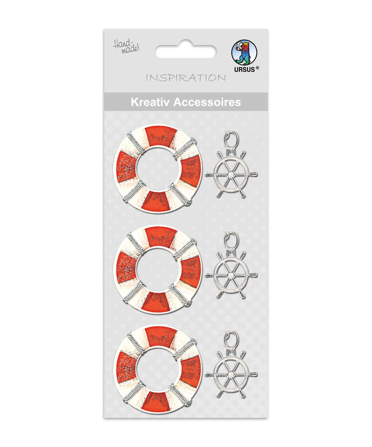 ursus-564000158-kreativ-accessoires-steuerrad-und-rettungsring-6-selbstklebende- image 1