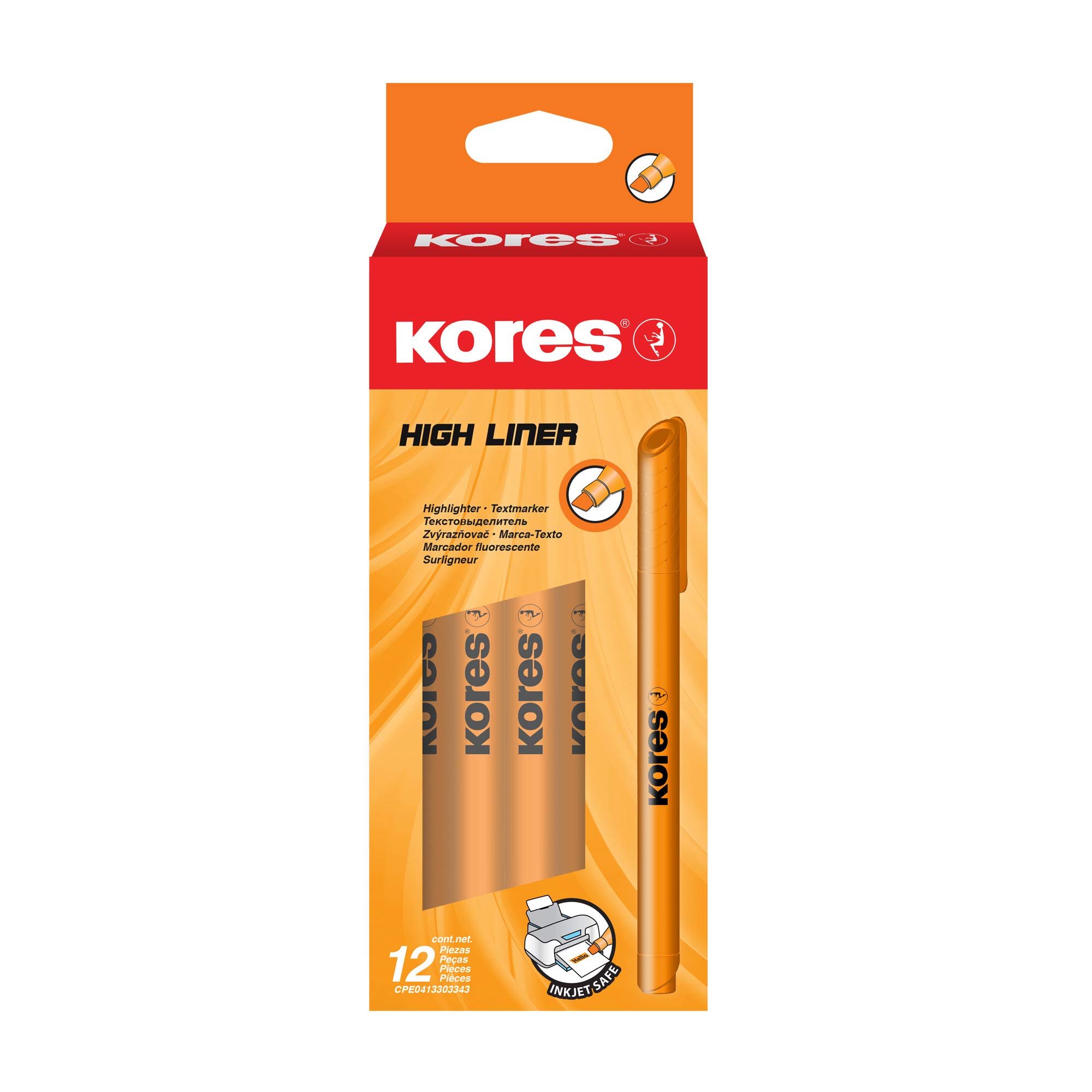 kores-high-liner-fine-textmarker-keilspitze-orange-12-st-ck image 1