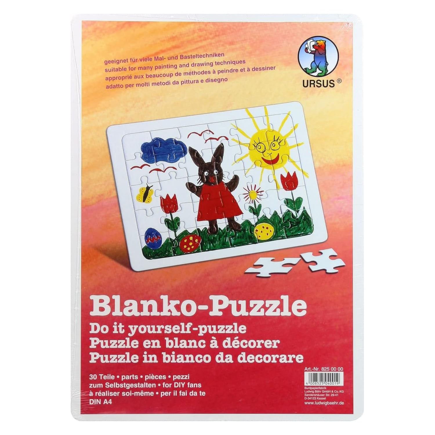 ursus-8250000-blanko-puzzle-wei-30-teile-21x29-cm-mit-legerahmen-zum-ausmalen image 2