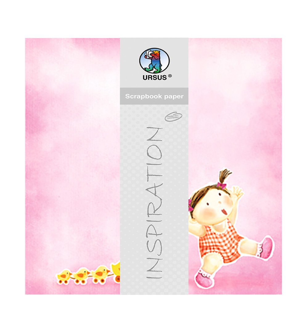ursus-premium-glitter-scrapbook-paper-703000101-baby-girl-designkarton-30-5-x-30 image 1