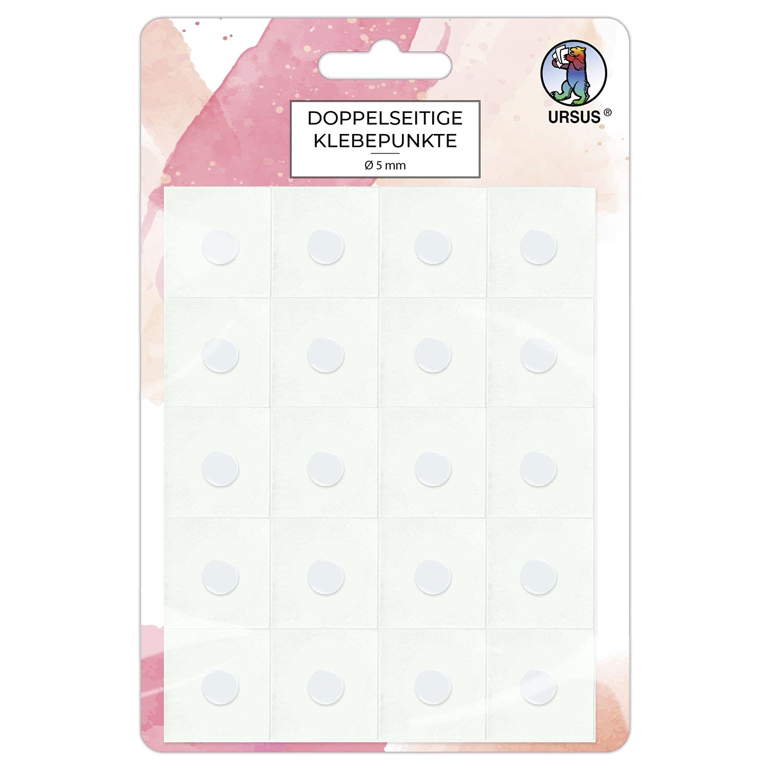 ursus-44050000-doppelseitige-klebepunkte-5-mm-100-st-ck-transparent-permanent image 1