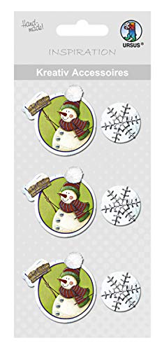 ursus-564000208-kreativ-accessoires-schneemann-und-schneestern-6-st-ck-selbstkle image 3