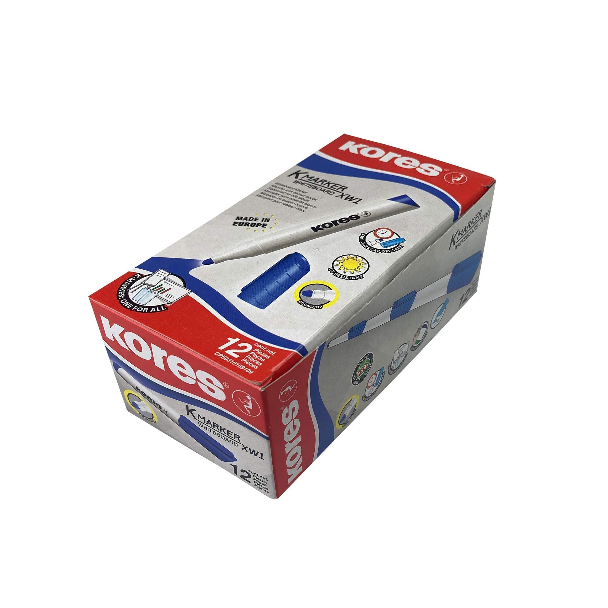 kores-k-marker-xw1-whiteboard-marker-blau-rundspitze-12er-pack image 2