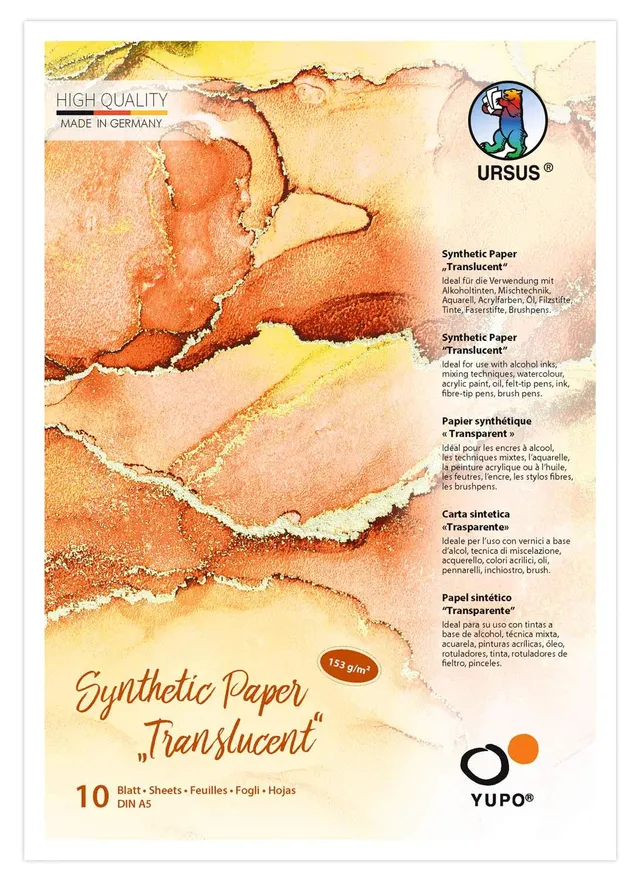 ursus-yupo-synthetic-paper-transparent-wei-din-a5-10-blatt-153-g-qm-synthetisch image 1