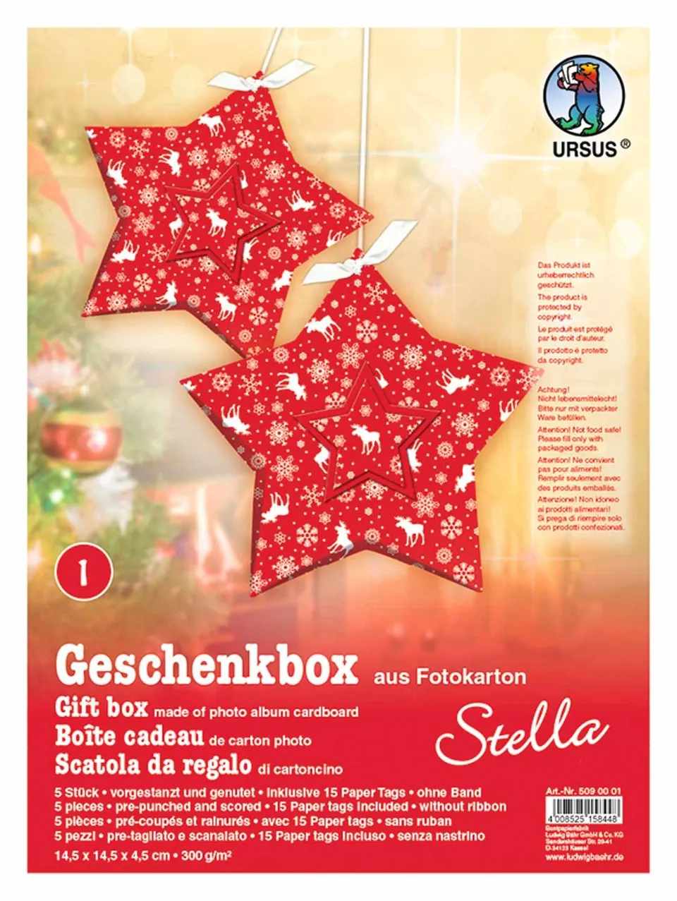 ursus-geschenkbox-stella-elch-rot-5-boxen-15-paper-tags image 1