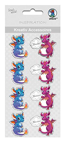 ursus-564000357f-kreativ-accessoires-2-selbstklebend-drache-8-st-ck image 2
