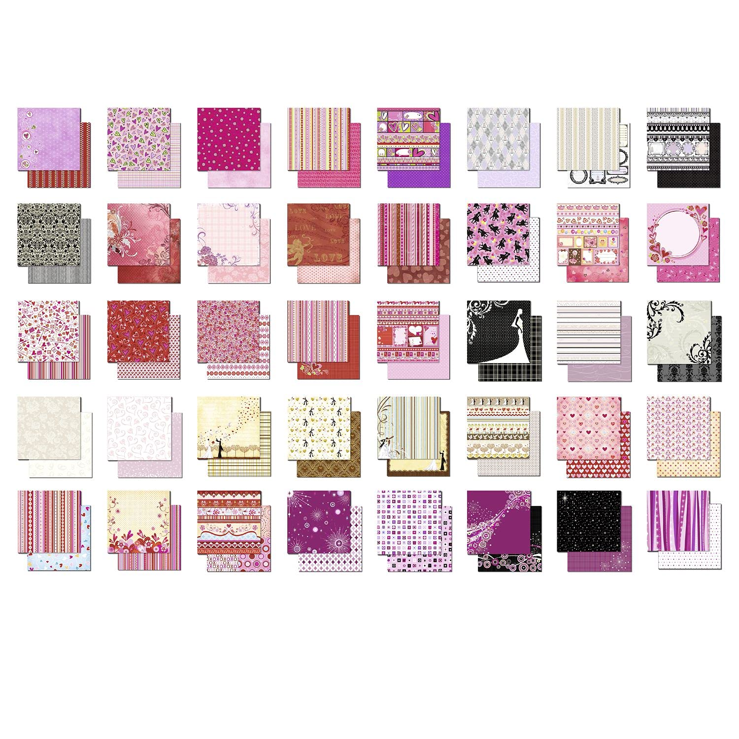 ursus-71870099-glitter-design-papier-love-40-blatt-30-5-x-30-5-cm-190-g-m-beidse image 2