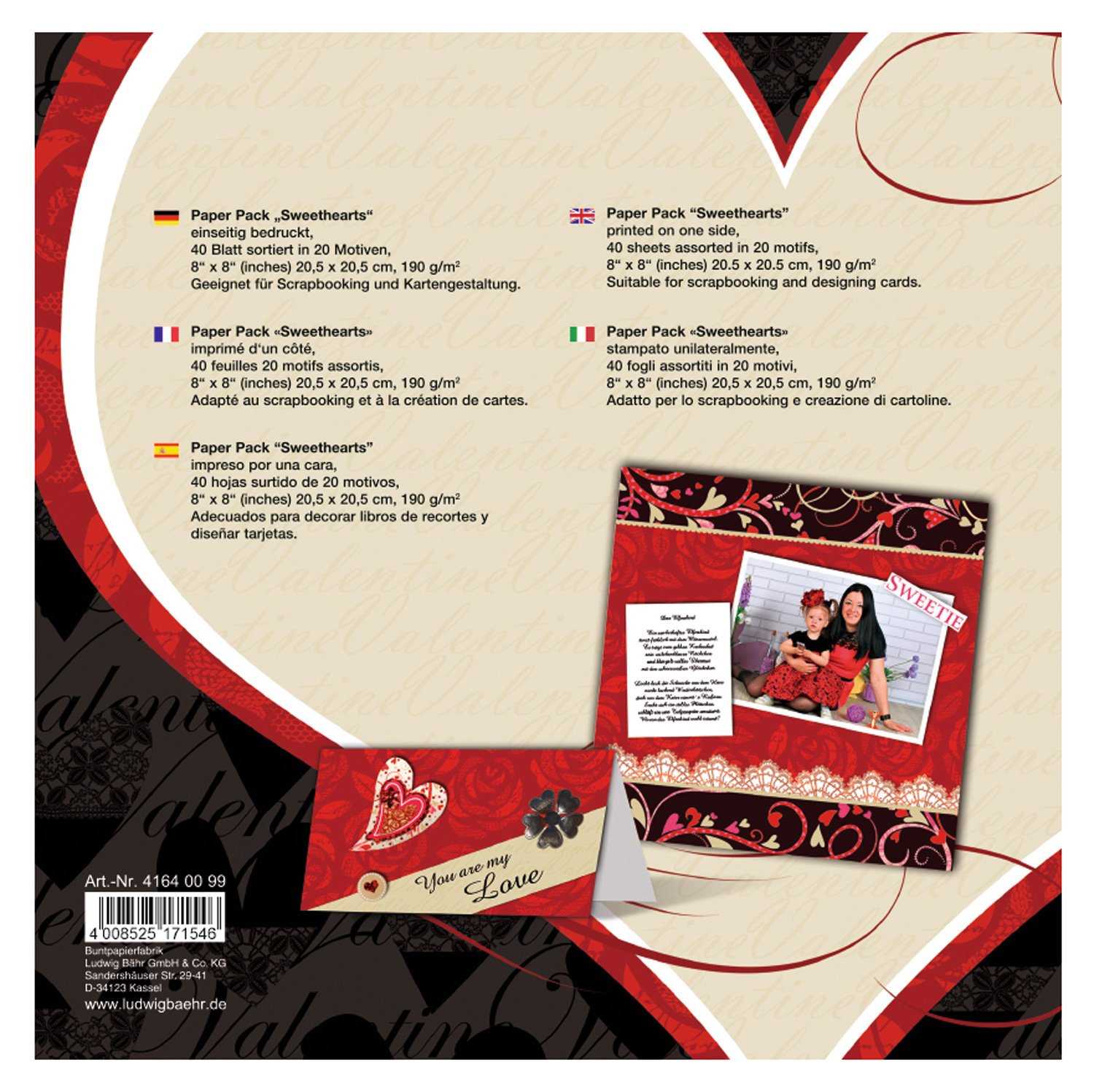 ursus-41640099-paper-pack-sweethearts-20-5-x-20-5-cm-190-g-qm-40-blatt-20-motive image 2