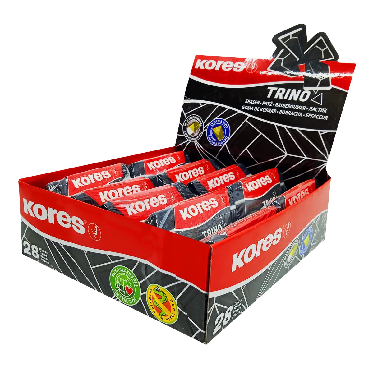 kores-trino-dreieckige-pvc-radiergummis-schwarz-60-x-20-x-18-mm-28-st-ck image 1