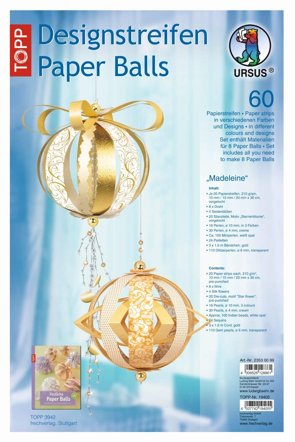 ursus-paper-balls-amelie-bastelset-f-r-8-kugeln-ca-10-cm-60-designstreifen image 5