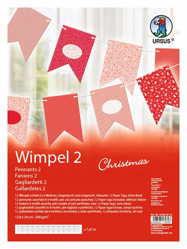ursus-wimpel-christmas-57460012-12-fotokarton-wimpel-13-8-x-20-cm-kette-1-67-m image 1