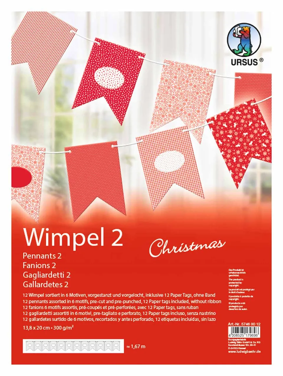 ursus-wimpel-christmas-57460012-12-fotokarton-wimpel-13-8-x-20-cm-kette-1-67-m image 1
