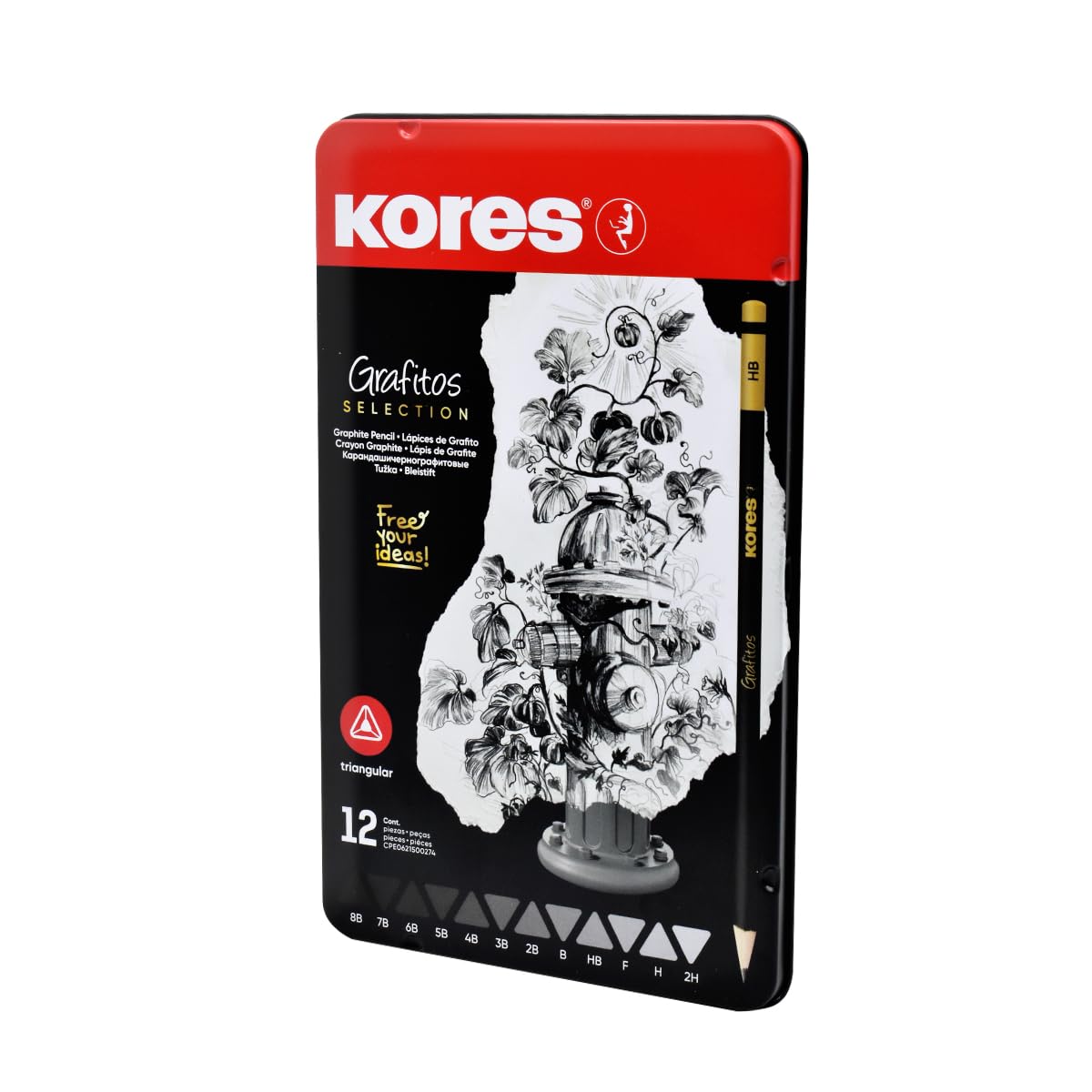 kores-grafitos-art-set-12-zeichenbleistifte-in-metallbox image 3