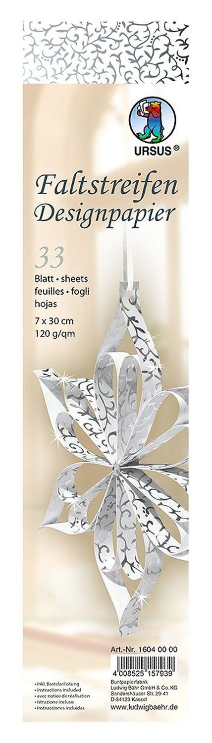 ursus-faltstreifen-apart-klassik-wei-silber-7x30-cm-120-g-qm-33-blatt-mit-perlef image 1