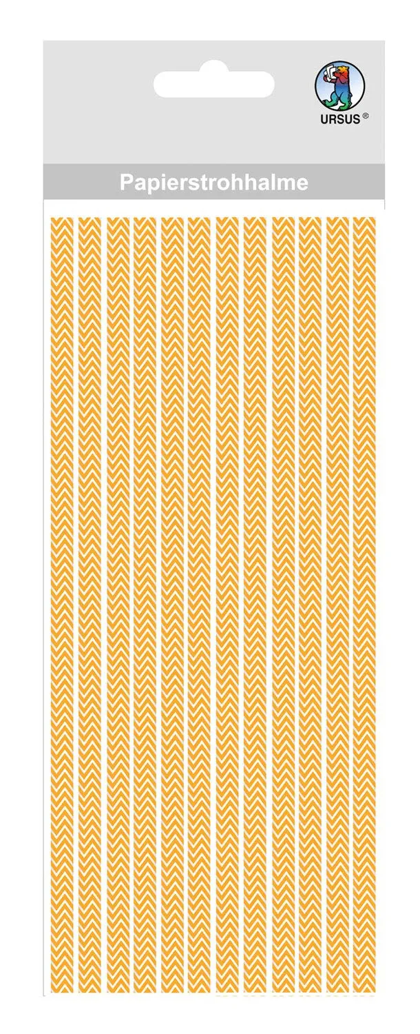ursus-56750013-papierstrohhalme-chevron-orange-gr-e-s-24-st-ck-19-5-cm image 1
