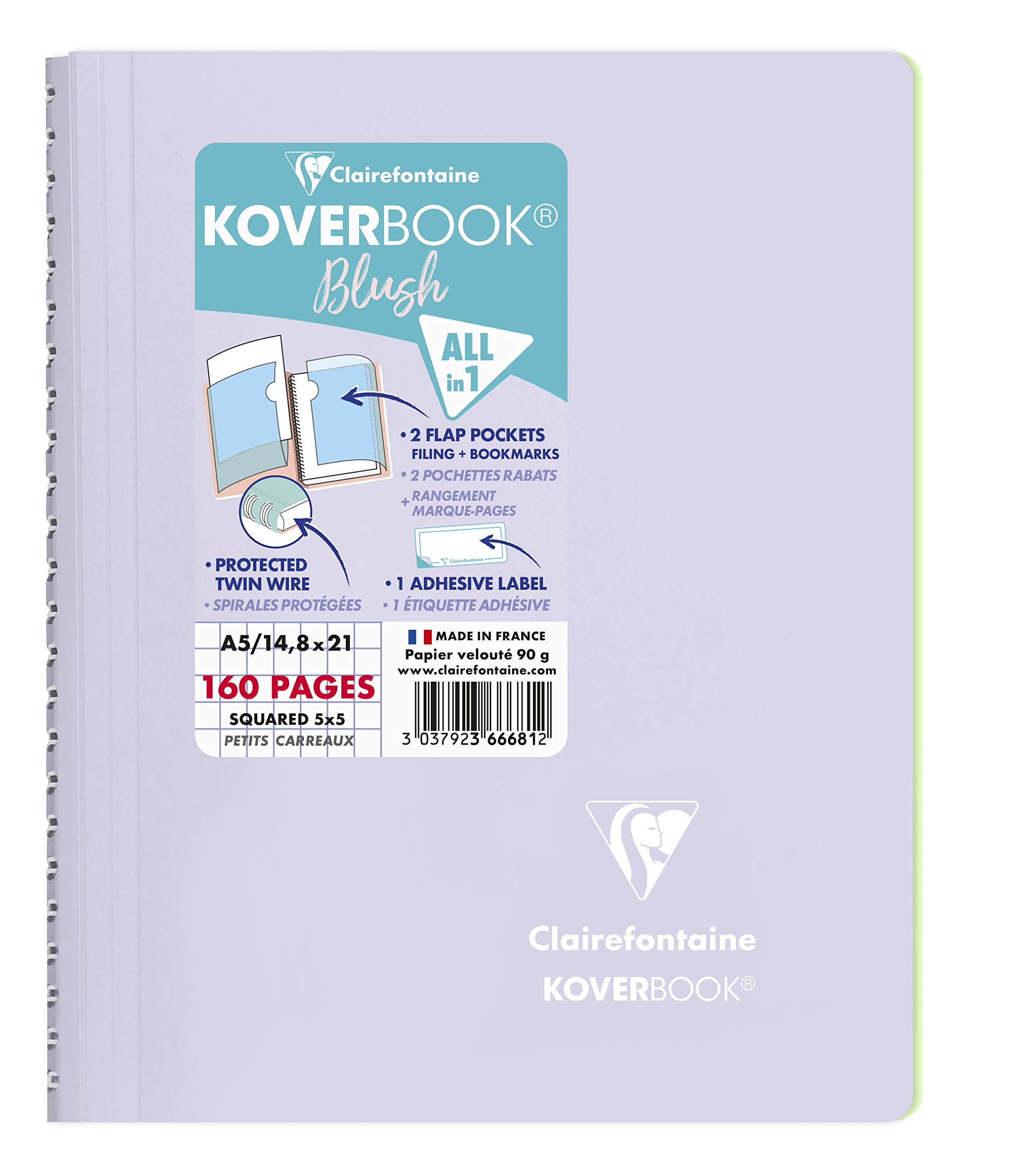 clairefontaine-366681c-koverbook-spiralblock-a5-kariert-80-blatt-pp-einband-past image 4