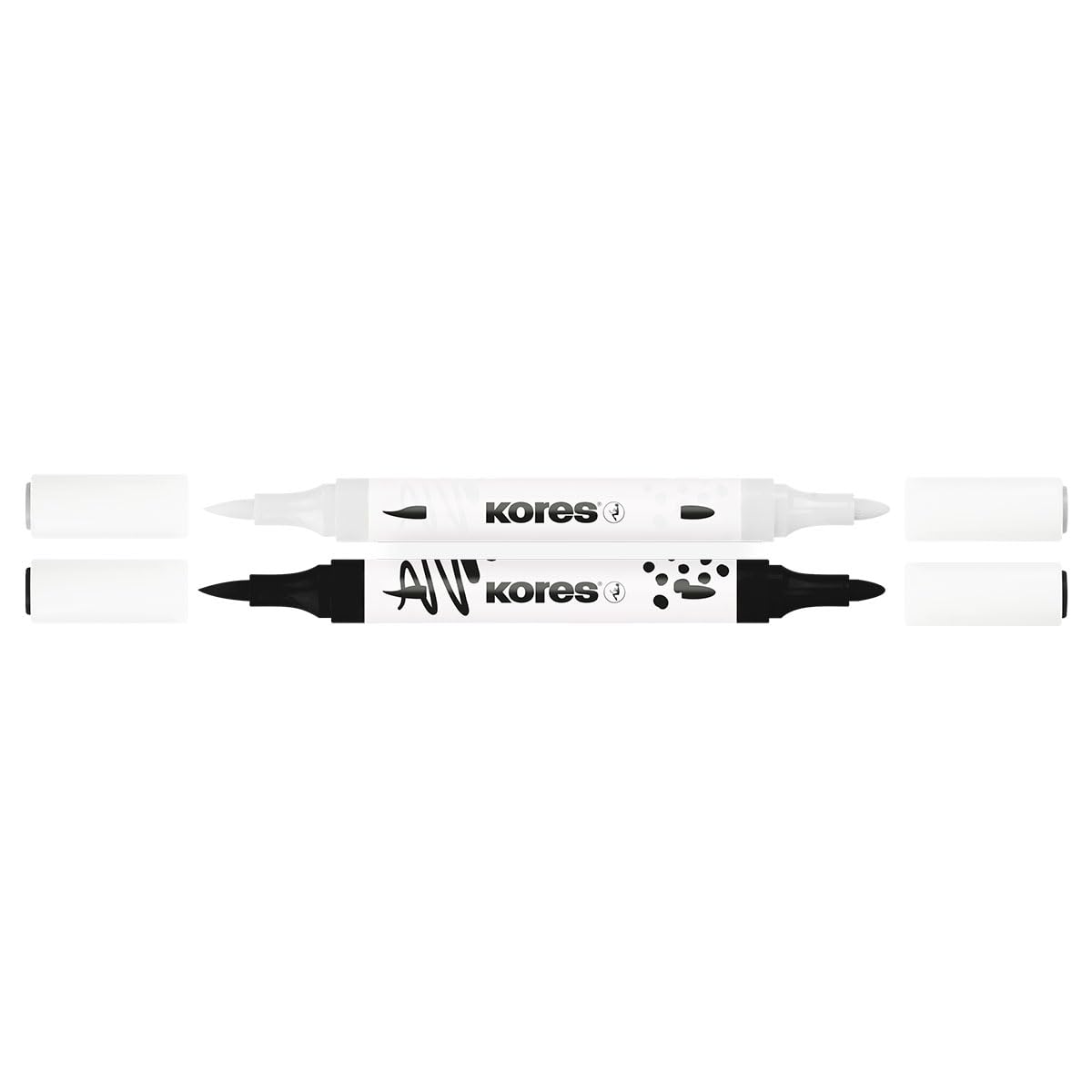 kores-kreative-marker-acryl-duo-tip-set-schwarz-wei-2-st-ck image 3