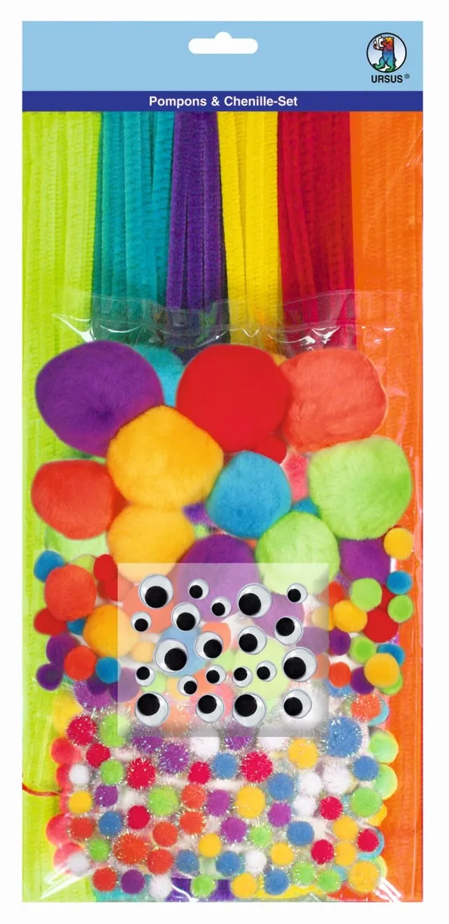 ursus-pompons-und-chenille-set-2-300-teile-in-verschiedenen-gr-en-und-farben image 1