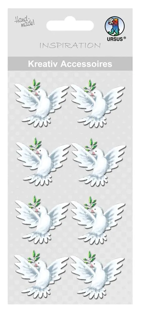 ursus-kreativ-accessoires-bunte-taube-8-selbstklebende-sticker image 1