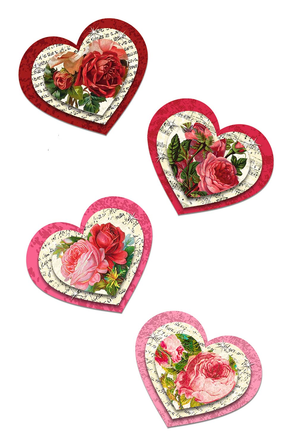 ursus-3d-paper-dekoration-herzen-rosa-rot-24-herzen image 2