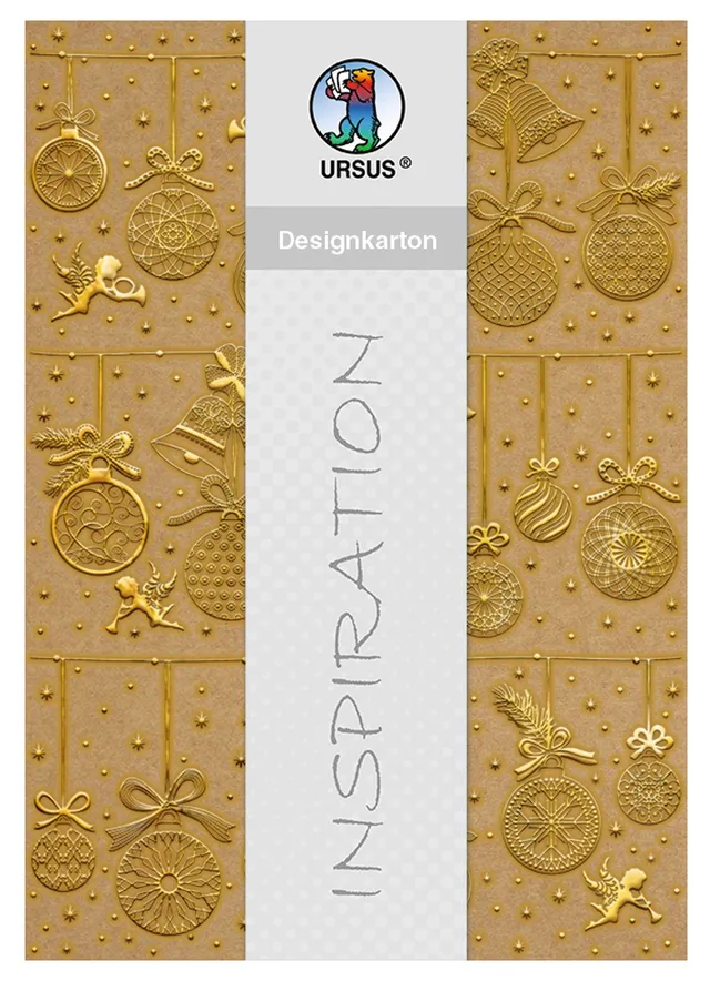 ursus-62254601f-designkarton-weihnachten-weihnachtskugeln-gold-din-a4-5-blatt-25 image 1
