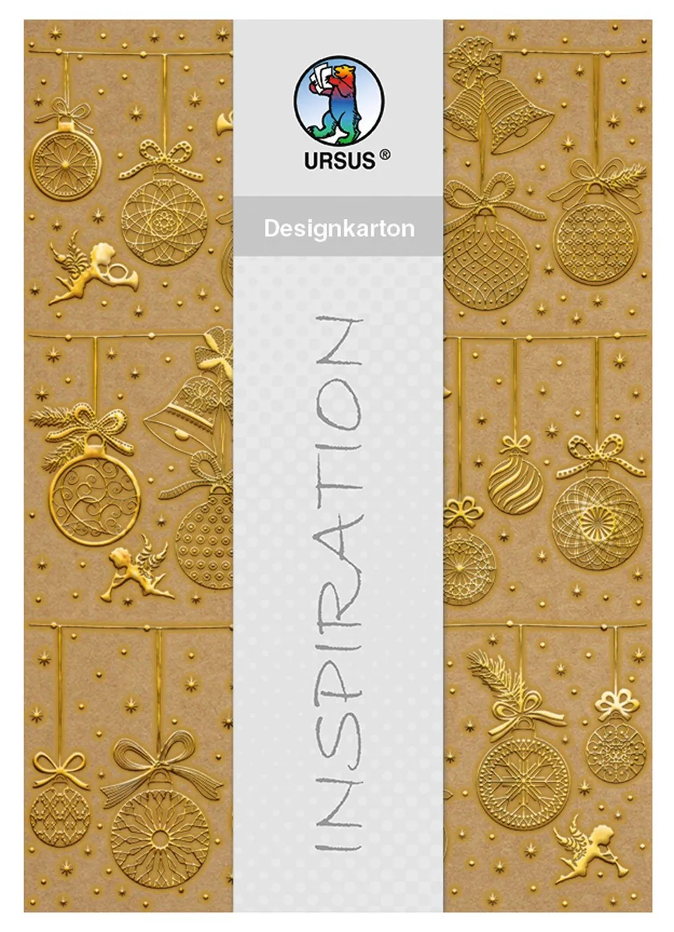 ursus-62254601f-designkarton-weihnachten-weihnachtskugeln-gold-din-a4-5-blatt-25 image 1