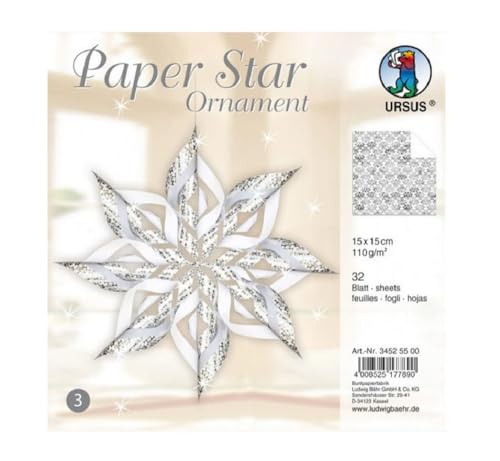 ursus-34535500-paper-star-ornament-3-bastelset-gold-32-blatt-15-x-15-cm-110-g-vo image 7