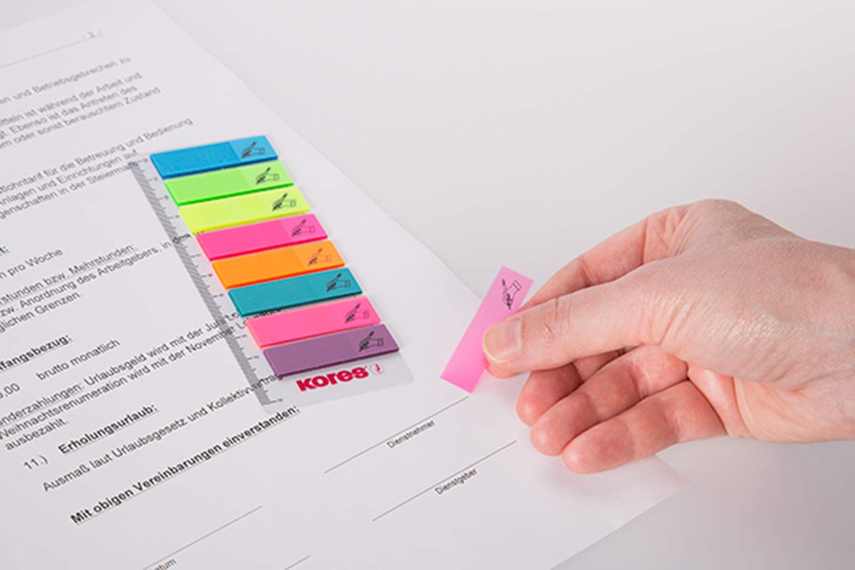 kores-register-haftindexstreifen-auf-lineal-12-x-45-mm-8-farben-x-25-blatt image 3
