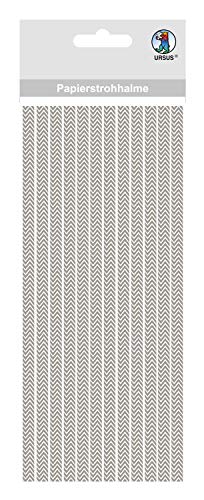 ursus-56770020-papierstrohhalme-chevron-grau-l-19-5-cm-12-st-ck image 2